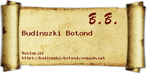 Budinszki Botond névjegykártya